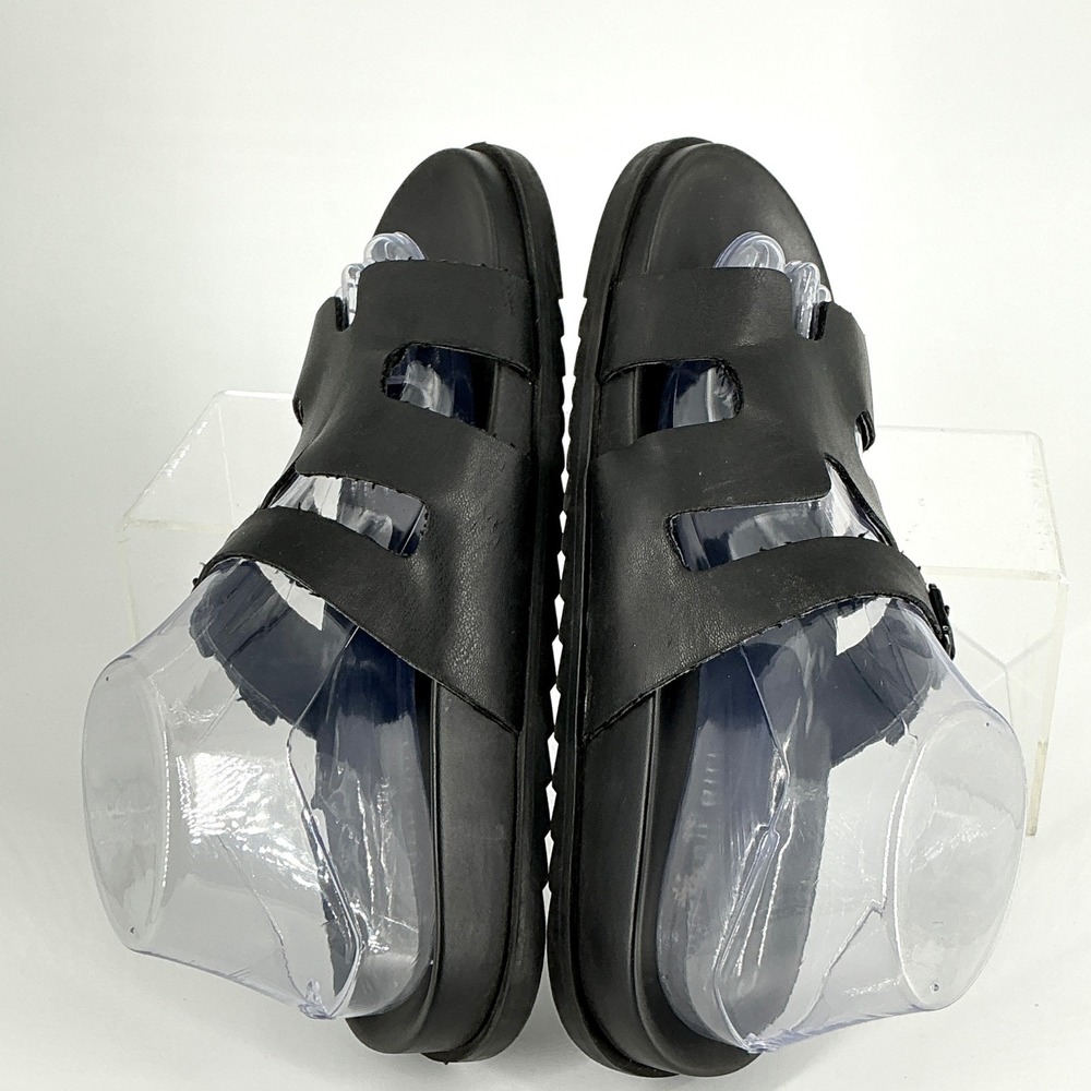 Madden Girl Size 8.5 Black Strappy Slide Sandals Buckle Shoes Dharma - Picture 9 of 12